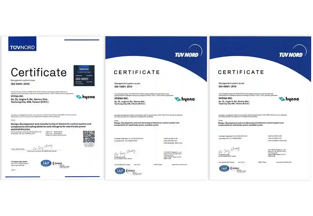 ISO 9001、14001 和 45001 認證