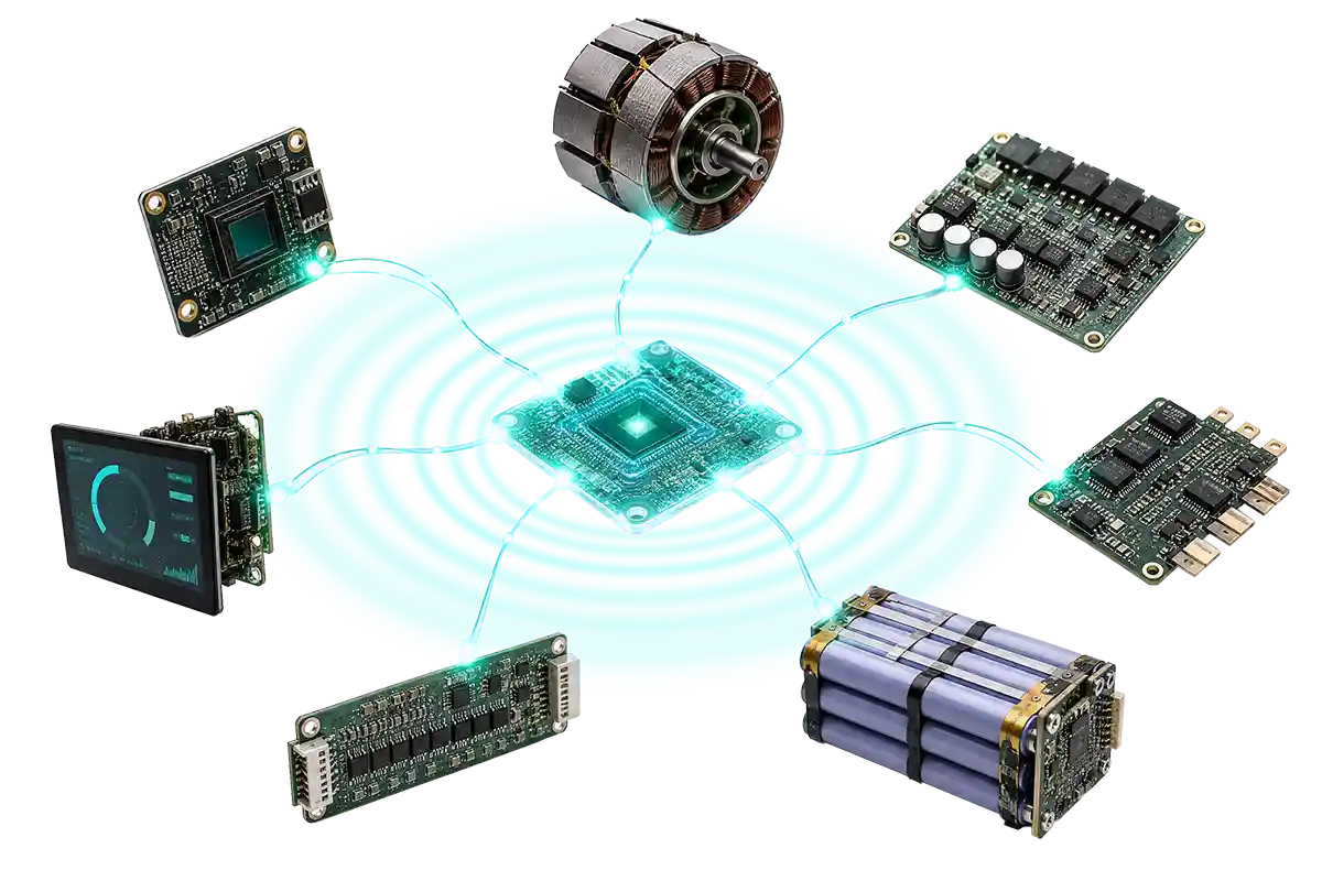 Integrated electronic and mechanical components